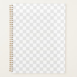 Light Grey White Checkered Checkerboard Planner