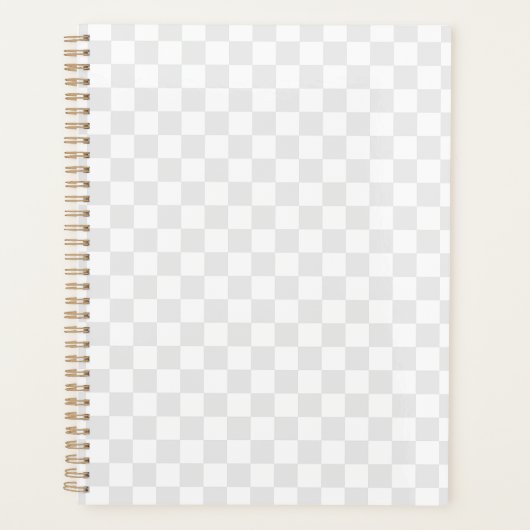 Light Grey White Checkered Checkerboard Planner (Voorkant)