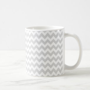 Light Grey White Chevron Zig-Zag Pattern Koffiemok