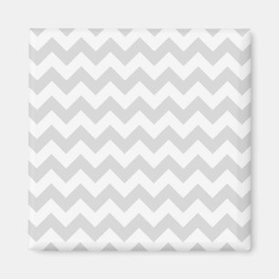 Light Grey White Chevron Zig-Zag Pattern Magneet