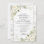 Light Grey White Floral Gold Marble Shower per pos Kaart (Voorkant)