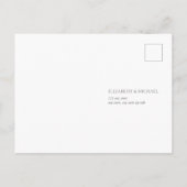 Light Grey White Floral Script Weddenschap RSVP Uitnodiging Briefkaart (Achterkant)