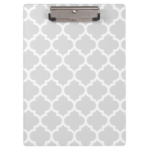 Light Grey White Moroccan Quatrefoil Pattern #5 Klembord