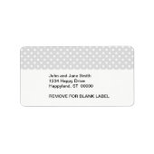 Light Grey White Polka Dot Pattern Etiket (Voorkant)