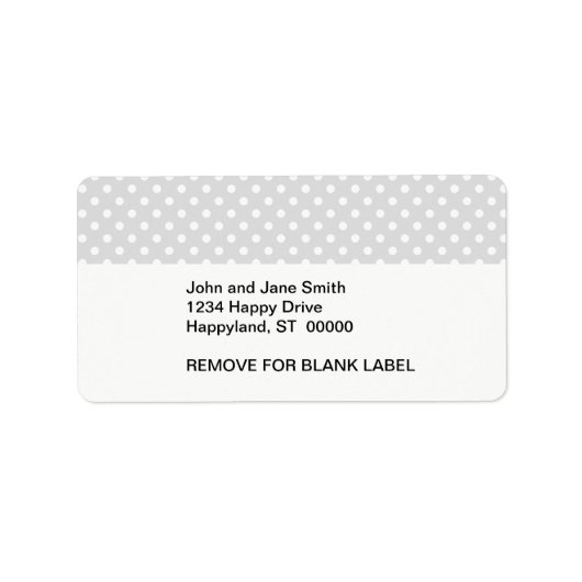 Light Grey White Polka Dot Pattern Etiket (Voorkant)