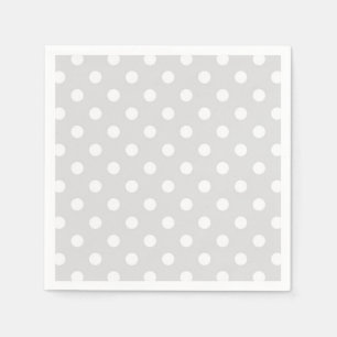 Light Grey White Polka Dot Pattern Servetten