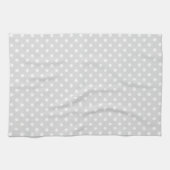 Light Grey White Polka Dot Pattern Theedoek (Horizontaal)