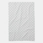 Light Grey White Polka Dot Pattern Theedoek (Verticaal)