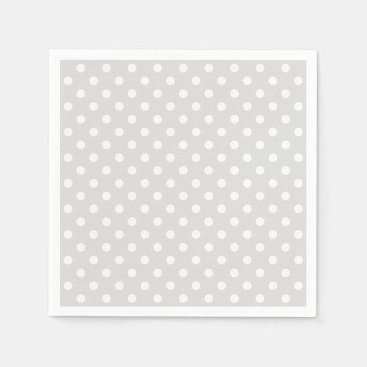 Light Grey White Polka Dots Pattern Servet (Voorkant)