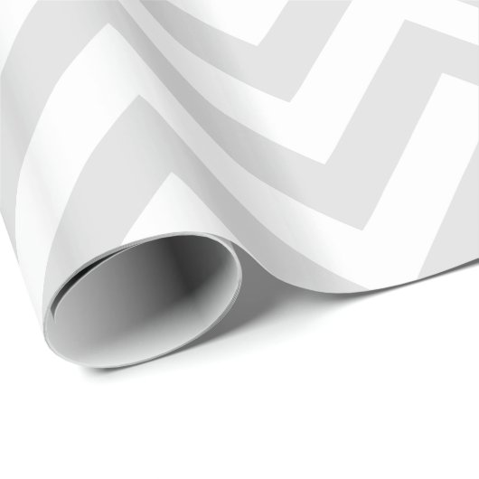 Light Grey White XL Chevron ZigZag Pattern Cadeaupapier (Rol Hoek)