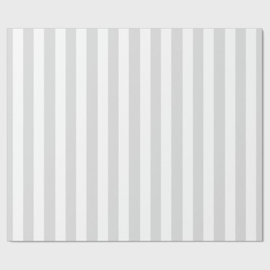 Light Grey White XL Stripes Pattern Cadeaupapier (Vlak)