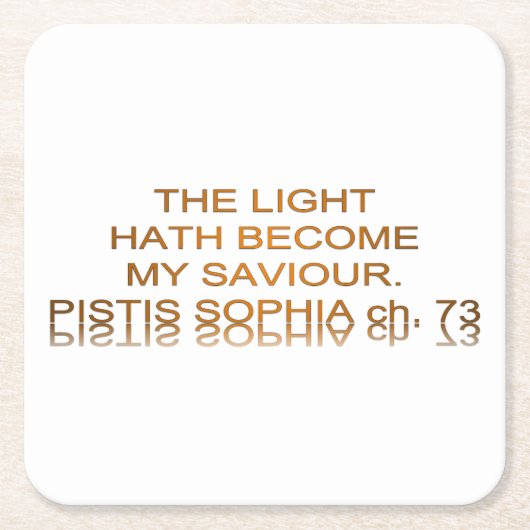 Light Hath wordt mijn redder Vierkante Kartonnen Onderzetter (Voorkant)