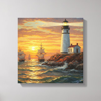 Light House Painting Canvas Afdruk