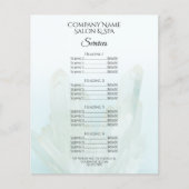 Light Ice Blue Crystals Spa Salon Services Menu (Voorkant)