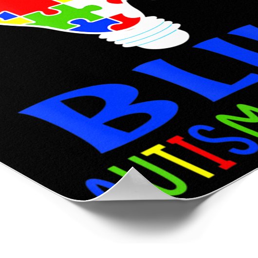 Light It Up Blue Autism Awareness Autistic Puzzle  Poster (Hoek)