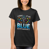 Light It Up Blue Autism Awareness Autistic Puzzle T-shirt (Voorkant)