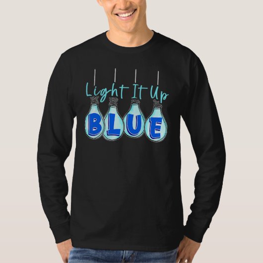 Light It Up Blue Autism Awareness Puzzle Piece Ri T-shirt (Voorkant)