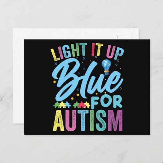 Light It Up Blue Autism Awareness T-Shirt92  Briefkaart (Voorkant / Achterkant)