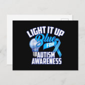 Light It Up Blue For Autism Awareness Gifts Blue R Briefkaart (Voorkant / Achterkant)