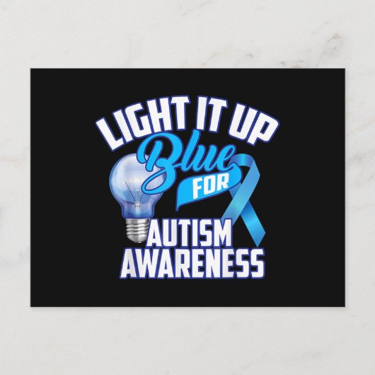 Light It Up Blue For Autism Awareness Gifts Blue R Briefkaart (Voorkant)