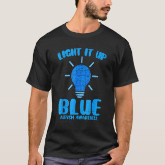Light It Up Blue Puzzelstuk Autisme Bewustzijn T-shirt