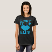 Light It Up Blue Puzzle Piece Autism Awareness T-shirt (Voorkant volledig)