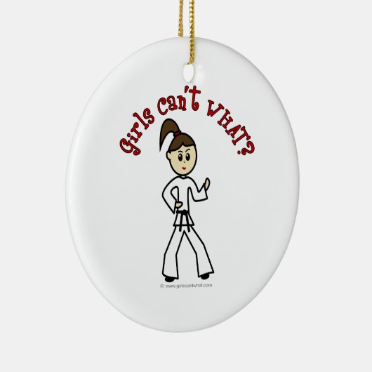 Light Karate Girl Keramisch Ornament (Rechts)