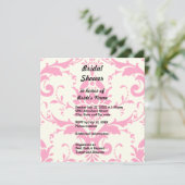 Light Lavender Damask Bridal Shower Invitation Kaart (Staand voorkant)