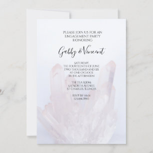 Light Lavender Paars Crystals Engagement Party Kaart
