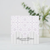 Light Lavender Weddings Damask Custom Kaart (Staand voorkant)
