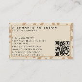 Light Leopard Print Custom Company Logo QR-code Visitekaartje (Achterkant)