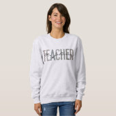 Light Mannen Retro Teacher Appreciation Aangepaste Trui (Voorkant volledig)