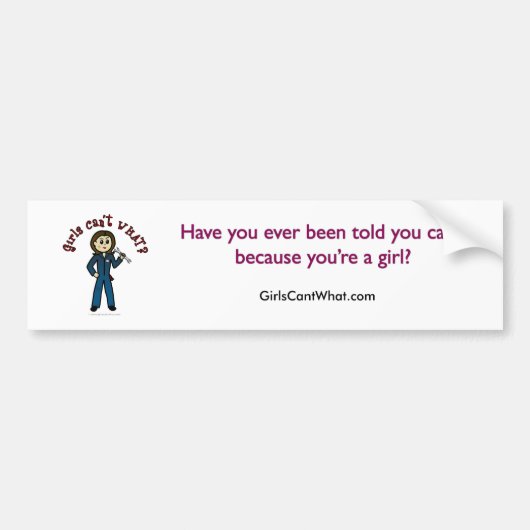 Light Mechanic Girl Bumpersticker (Voorkant)