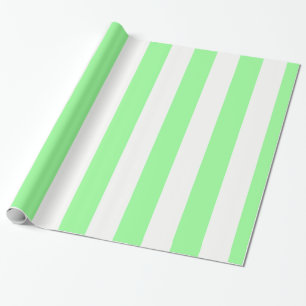 Light Mint Green en White Huge Stripe Pattern Cadeaupapier