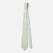 Light Mint Green Silver Floral Wedding Stropdas (Voorkant)