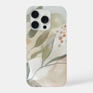 Light Neutral Abstract Botanical with Soft Sage  iPhone 15 Pro Hoesje