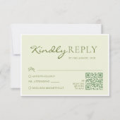 Light Olive Green Wedding RSVP Kaartje (Voorkant)