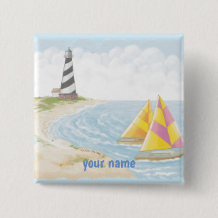 Light One Lighthouse-pinknop Vierkante Button 5,1 Cm