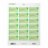 Light Pastel Vert Hibiscus Floral Étiquettes de ad (Feuille entière)