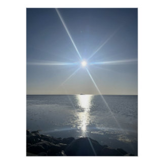Light Path Across the Sea Perfect Poster