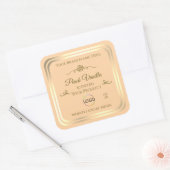 Light Peach Product Label met Gouden Lijst en Logo (Envelop)