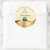 Light Peach Wavy Gold Logo Monogram Étiquette (Sac)