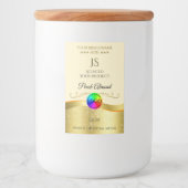 Light Peach Wavy Gold Logo Monogram Étiquette (Devant)