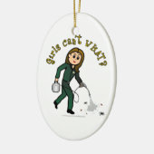 Light Pest Control Girl Keramisch Ornament (Links)