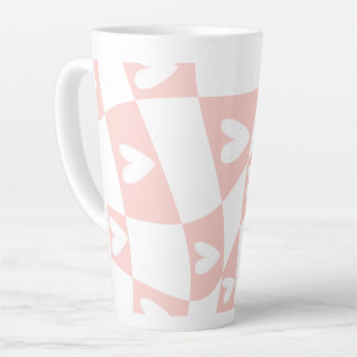 Light Pink Abstract Heart Mug – Minimal Aesthetic Latte Mok