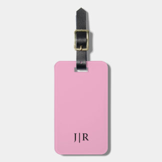 Light pink And black I Modern Monogram Bagagelabel
