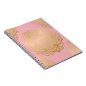 Light Pink and Gold Mandala Pattern Notitieboek (Rechterzijde)