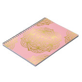 Light Pink and Gold Mandala Pattern Notitieboek (Linkerzijde)