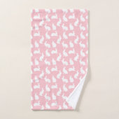 Light Pink And White Bunny Pattern Cute Easter (Serviette à main)