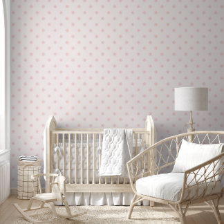 Light pink and white flower collage wallpaper behang
